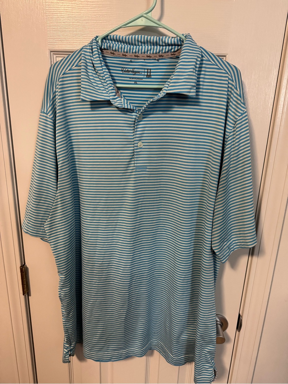Walter Hagen Light Blue & White Striped Polo